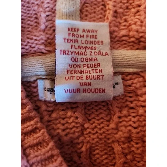 Cupcakes & Cashmere Cable Knit Sweater Hoodie Floral Embroidery Pink Toddler 24M - Picture 7 of 10